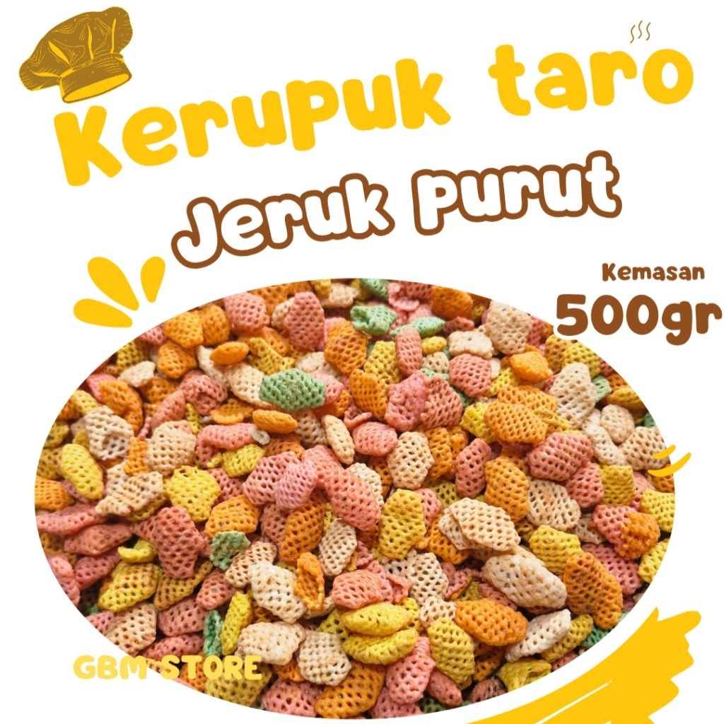 

Kerupuk taro jeruk purut 500gr siap makan krupuk taro