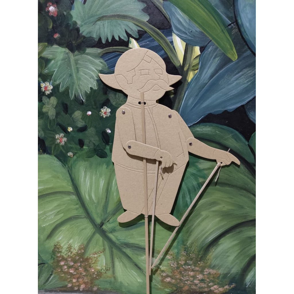 Pak raden (wayang kertas karton hardboard sudah Berpola), wayang polos, wayang kulit karton tebal