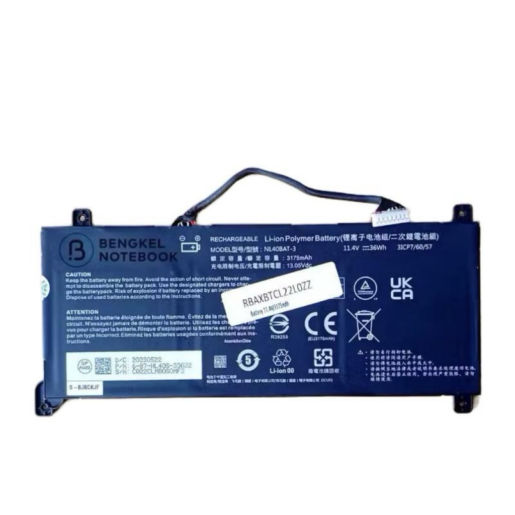 Baterai Axioo Mybook Pro K7 NL41MU2  NL40BAT-3 NL40CU NBAX22L NL40GU NL50LU NL51LU 6-87-NL40S-32G21 