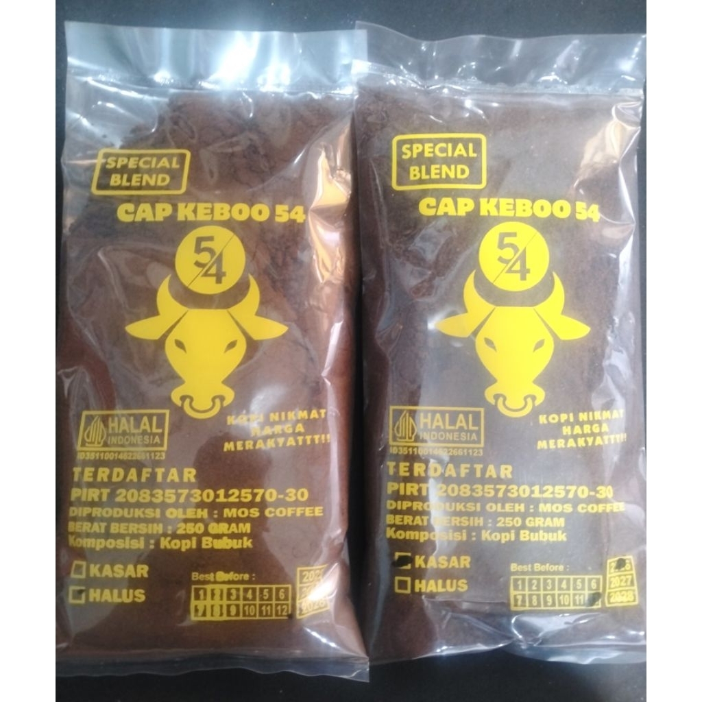 

PERKARTON KOPI BUBUK SPESIAL CAP KEBOO 54 KUNING 5 KG ISI 250 GRAM SEBANYAK 20 BUNGKUS COCOK UNTUK PEMULA UNTUK DIJUAL LAGI RESELLER WARUNG KELONTONG MAUPUN MADURA NGOPI SPECIAL HARGA MERAKYAT BOSKU