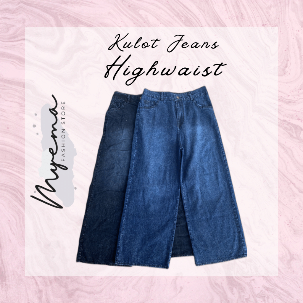 Celana Kulot Jeans Highwaist / Denim Highwaist Long Pants / Kulot Jeans Washed Premium