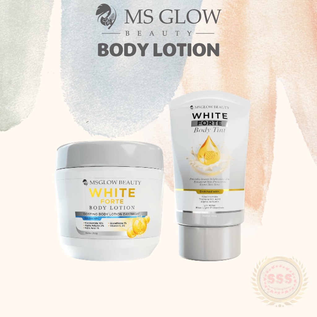 MS GLOW BEAUTY Hand Body Dosting / Body Tint Pelembab Badan Body Lotion