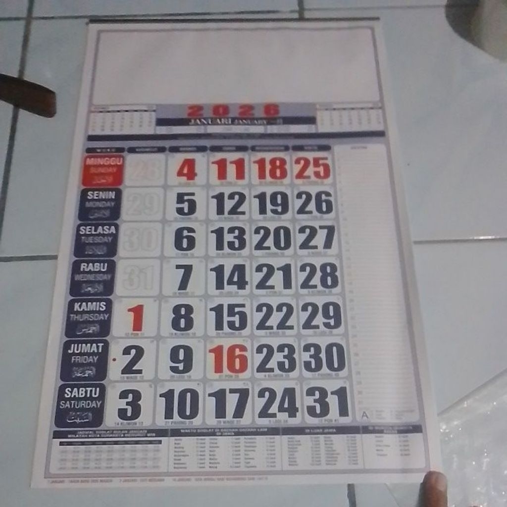 

Kalender TAHUNAN 2026 (isi 12 lembar)