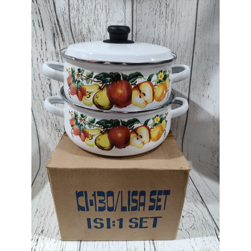 Panci set enamel KIG LISA set KI-130 22cm dan 24cm