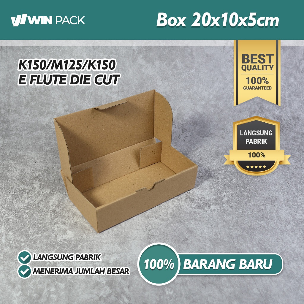 

(Harga untuk 20 Pcs) Kardus Karton Box Packing E Flute Die Cut Polos | 20x10x5 cm | Polos