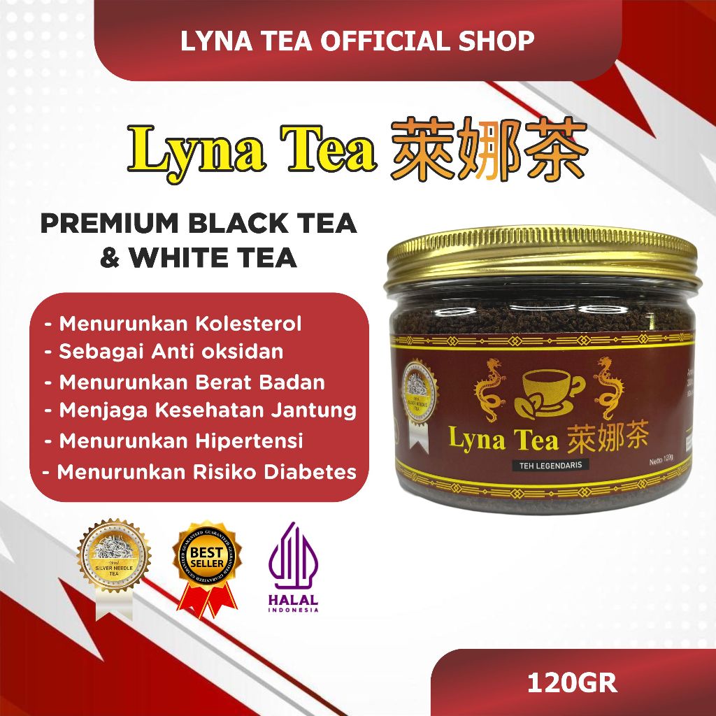 [FREE KAOS CANTIK] TEH HITAM LYNA TEA 120 Gr - TEH KESEHATAN ORIGINAL | TEH LABEL MERAH I LONG TEA-L