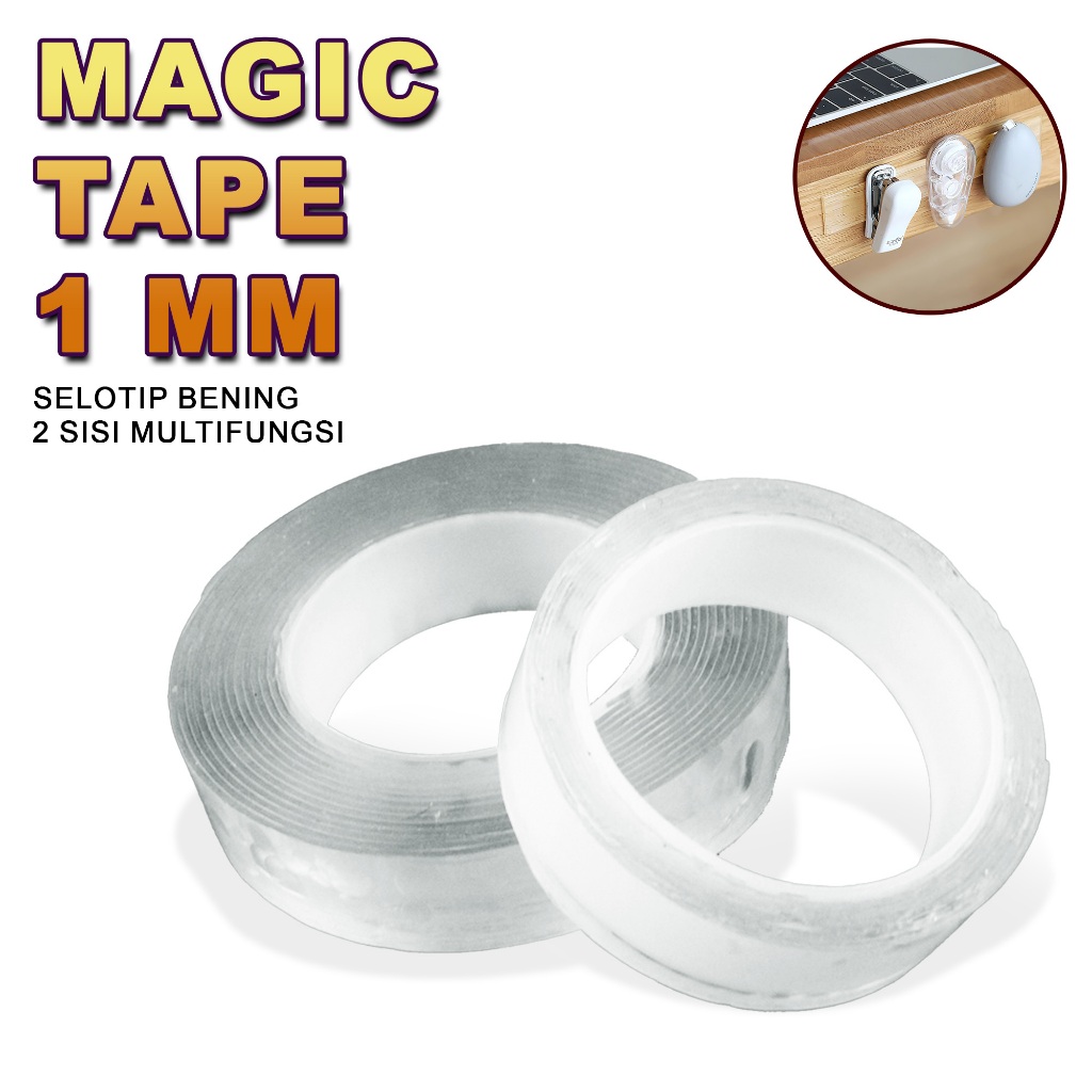 

Double Tape Magic Selotip Bening Double Tape Super Kuat Elastis 2 Sisi Multifungsi Terbaru WD-10