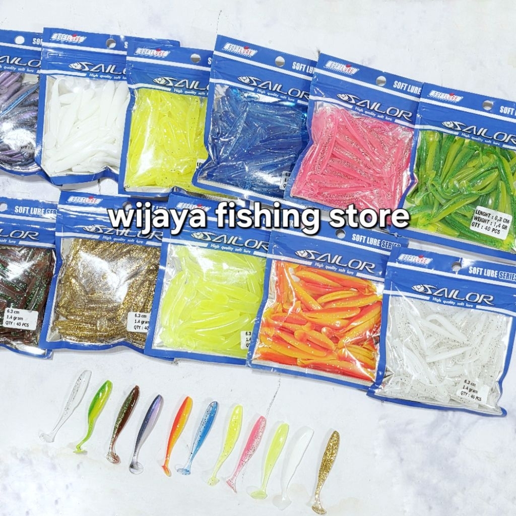 umpan soft lure mini 6cm 1.4 gr per PACK  ( isi 40 pcs )
