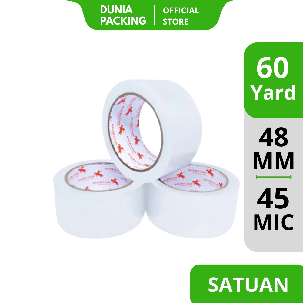 

[TERLARIS] Lakban OPP Tape / Lakban Clear White Dunia Packing 60 Yard -COD