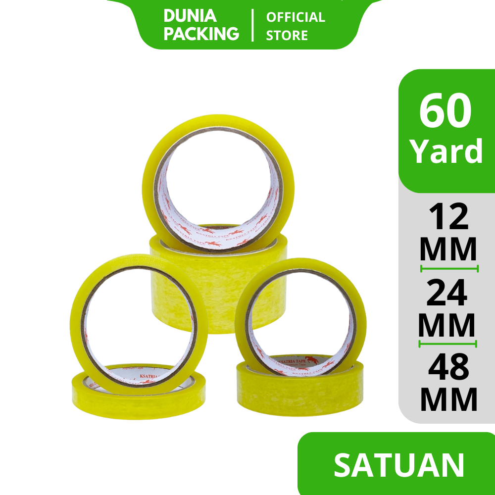 

Lakban OPP Tape / Lakban Clear Yellow Dunia Packing 12MM,24MM,48MM