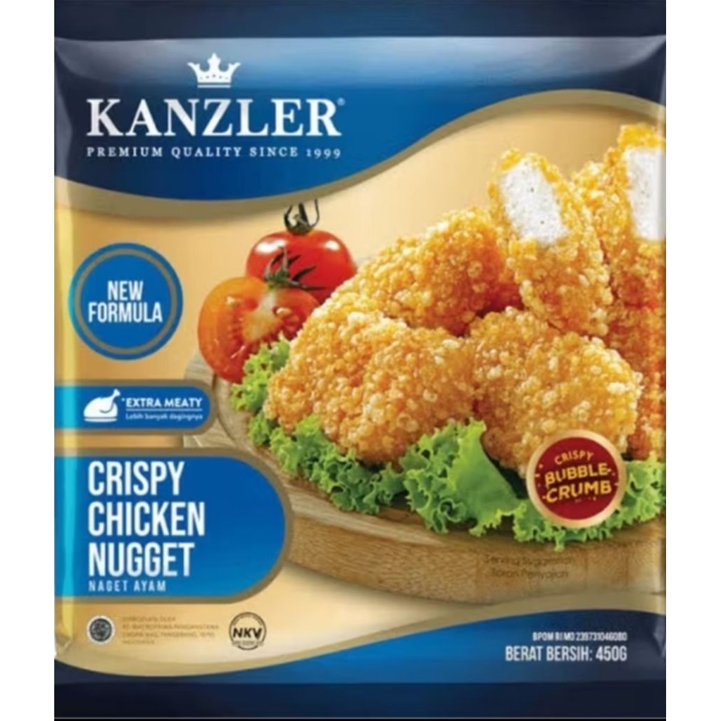 

Chicken Nuget Kanzler Crispy 450 gr. Tersedia bentuk reguler dan stik