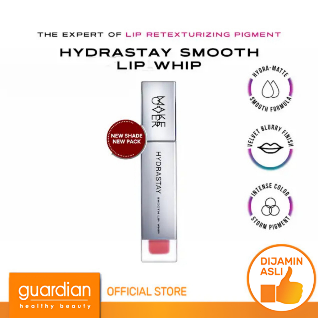 MAKE OVER Hydrastay Smooth Lip Whip 6.5 g - Lipcream untuk Bibir Kering Smooth Ringan Lembab Lembut 