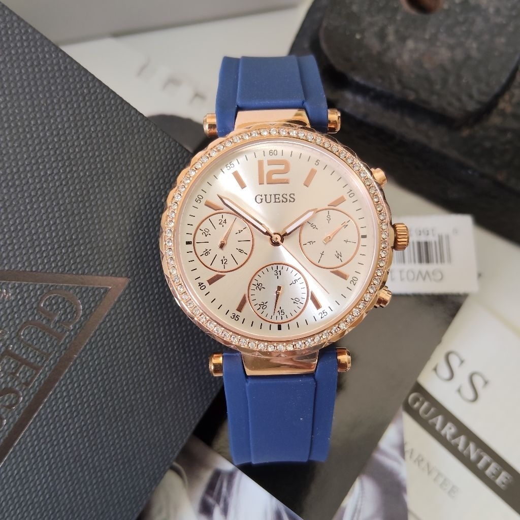 Guess Solstice Chronograph GW0113L3 Original Jam Tangan Wanita Free Box Ori