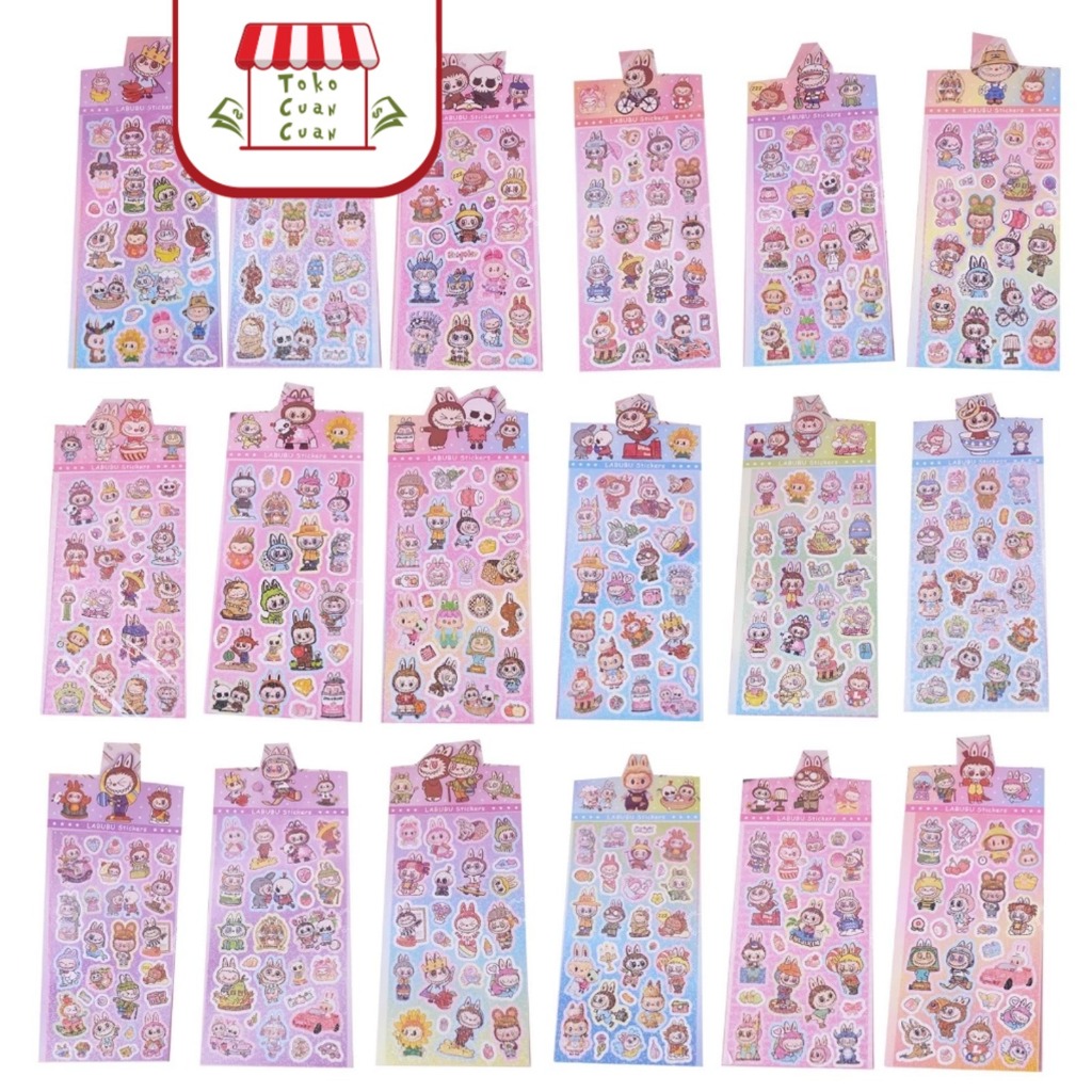 

TCC Labubu Sanrio 1 Pcs Stiker Laser Sticker Note Sticker Jepang Premium Sticker Dekor Stationery