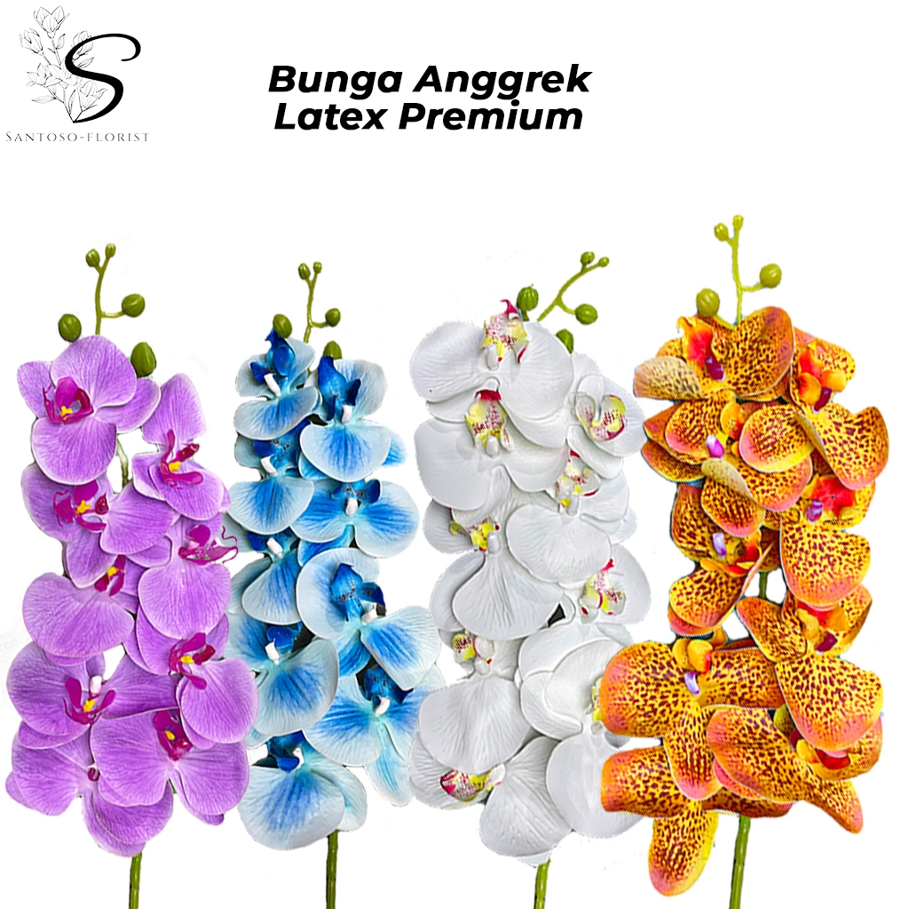 Bunga Anggrek Latex Premium - Bunga Artificial - Dekorasi Bunga Anggrek Plastik Latex OY-044