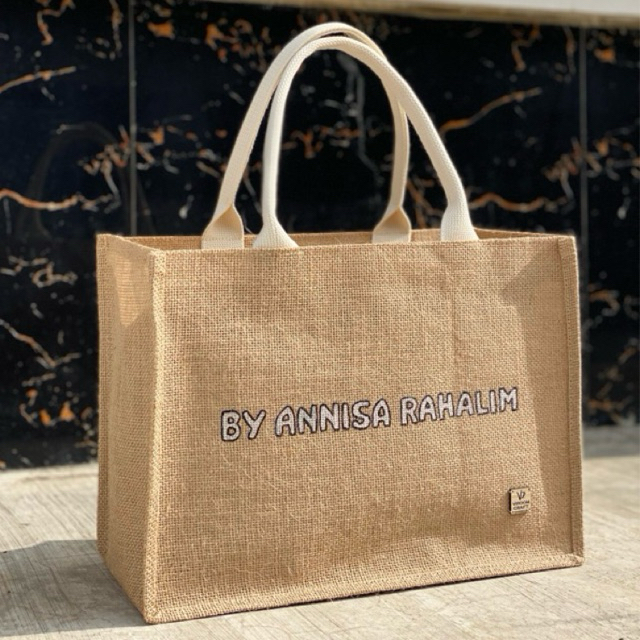 Rumi Totebag Premium Goni | Totebag Goni | totebag jute | tas lukis | totebag lukis | tas goni premi