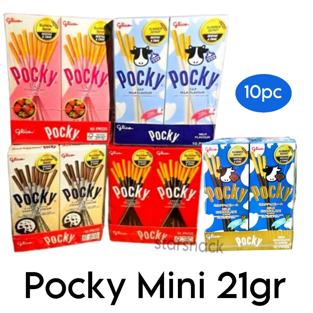 

Glico Pocky Mini milk choco cookies isi 10 box/pak