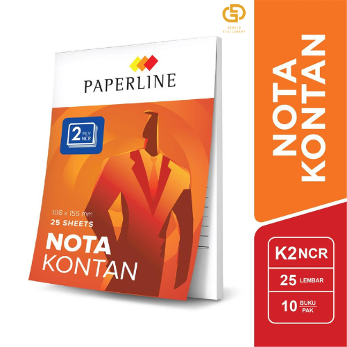 

(1 PACK / 10 PCS) Paperline Nota Kontan NCR K2 RANGKAP 2 108 x 155 mm 2 ply 25 set