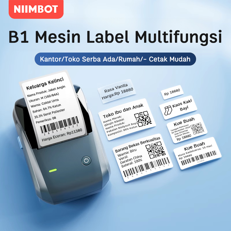

NIIMBOT B1 Label Printer Portabel Bluetooth Label Pembuat Label Tanpa Tinta Printer Kantor Perhiasan