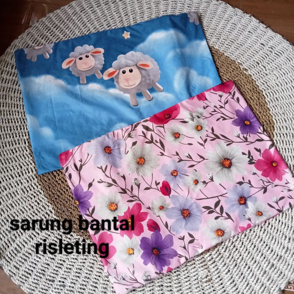 Sarung Bantal Tidur motif random/sarung bantal risleting/sarung bantal tidur murah