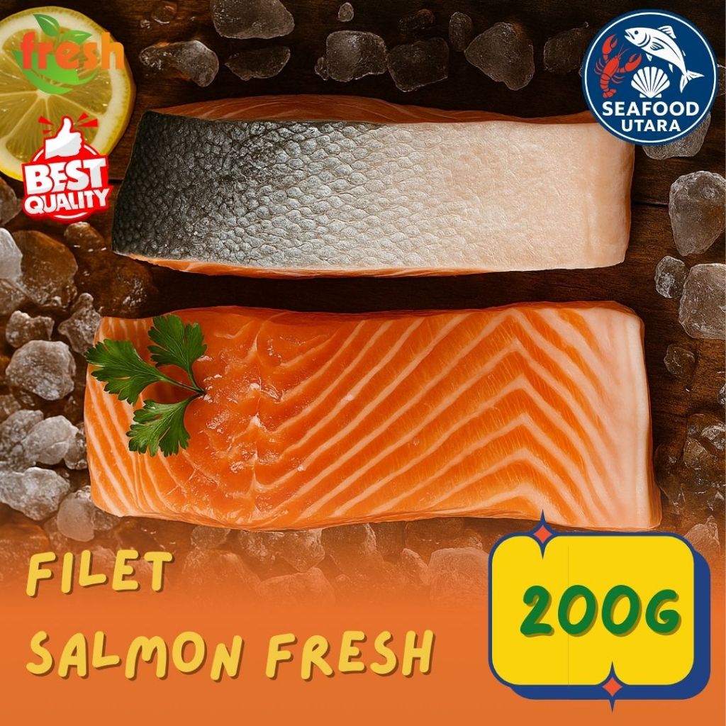 

Fillet Salmon 200 gr 1 pcs Untuk Steak Dan Mpasi Anak | Norwegia salmon Fillet Fresh cut 200 gr | Slice ukuran 200 gr Ikan Salmon Trout Fillet Norway