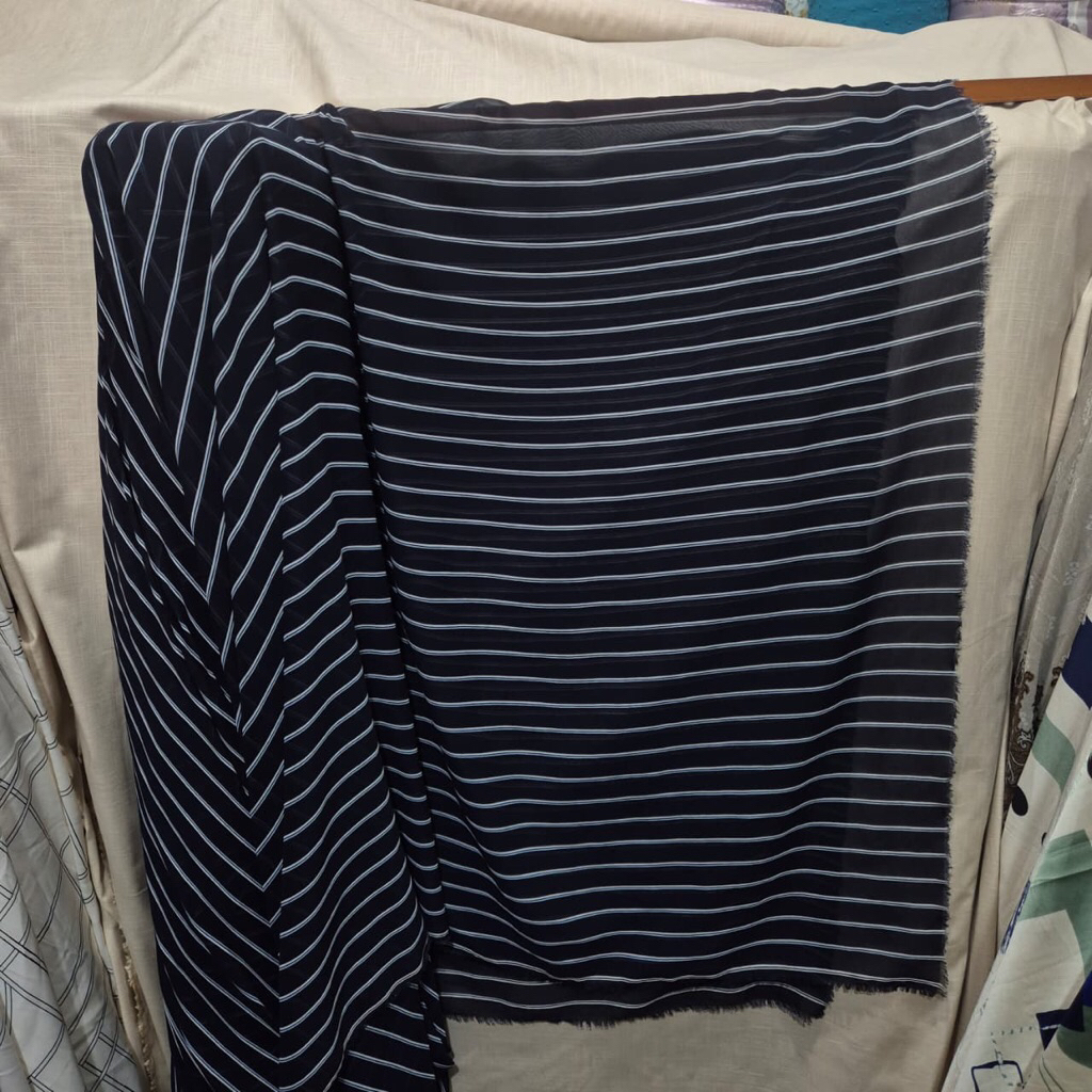 kain ceruty premium motif garis terbaru (0,5meter)