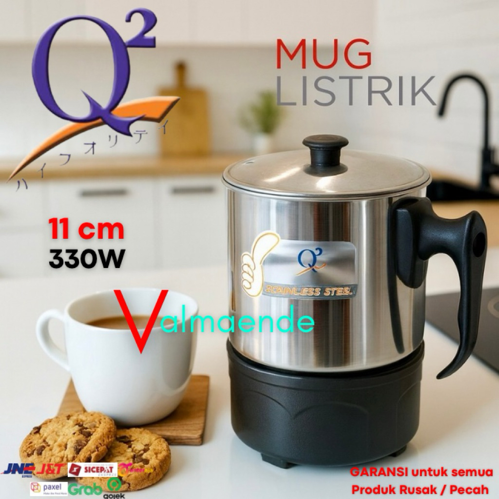 Mug Listrik Panci Listrik Teko Listrik Stainless Steel Pemanas Air 800Ml Q2 8011 Low Watt Packing