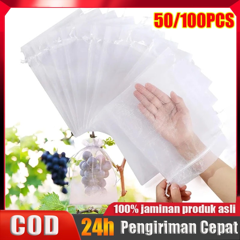 100PCS Fruit Cover/Kantong Jaring Pembungkus Buah/Pembungkus Buah/Fruit Cover Anti Serangga/Kantong 