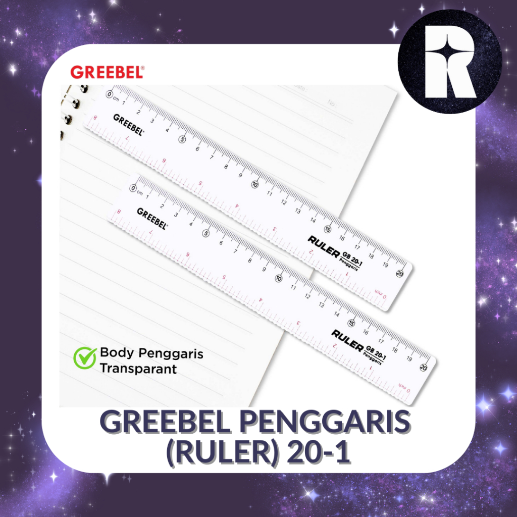 

GREEBEL PENGGARIS TRANSPARAN 20CM (RULER) - 20-1