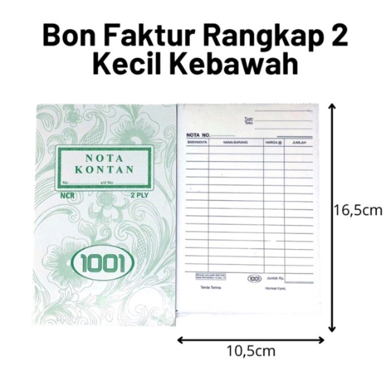 

1Lusin Nota Faktur Bon Rangkap 2 Tegak dan Datar Faktur Kecil Rangkap 2Ply (spl1001)