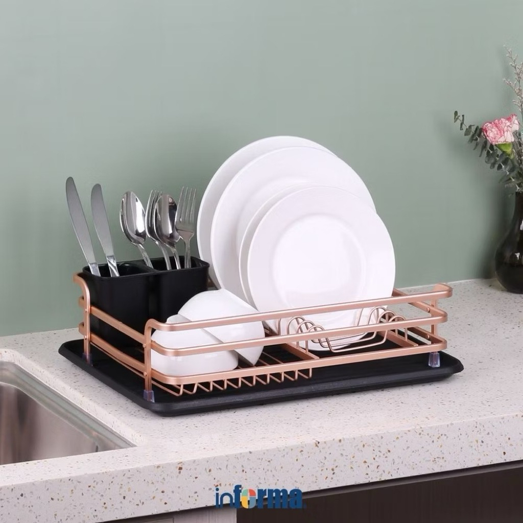 Informa shelby dish rack 1 tier gold rak piring
