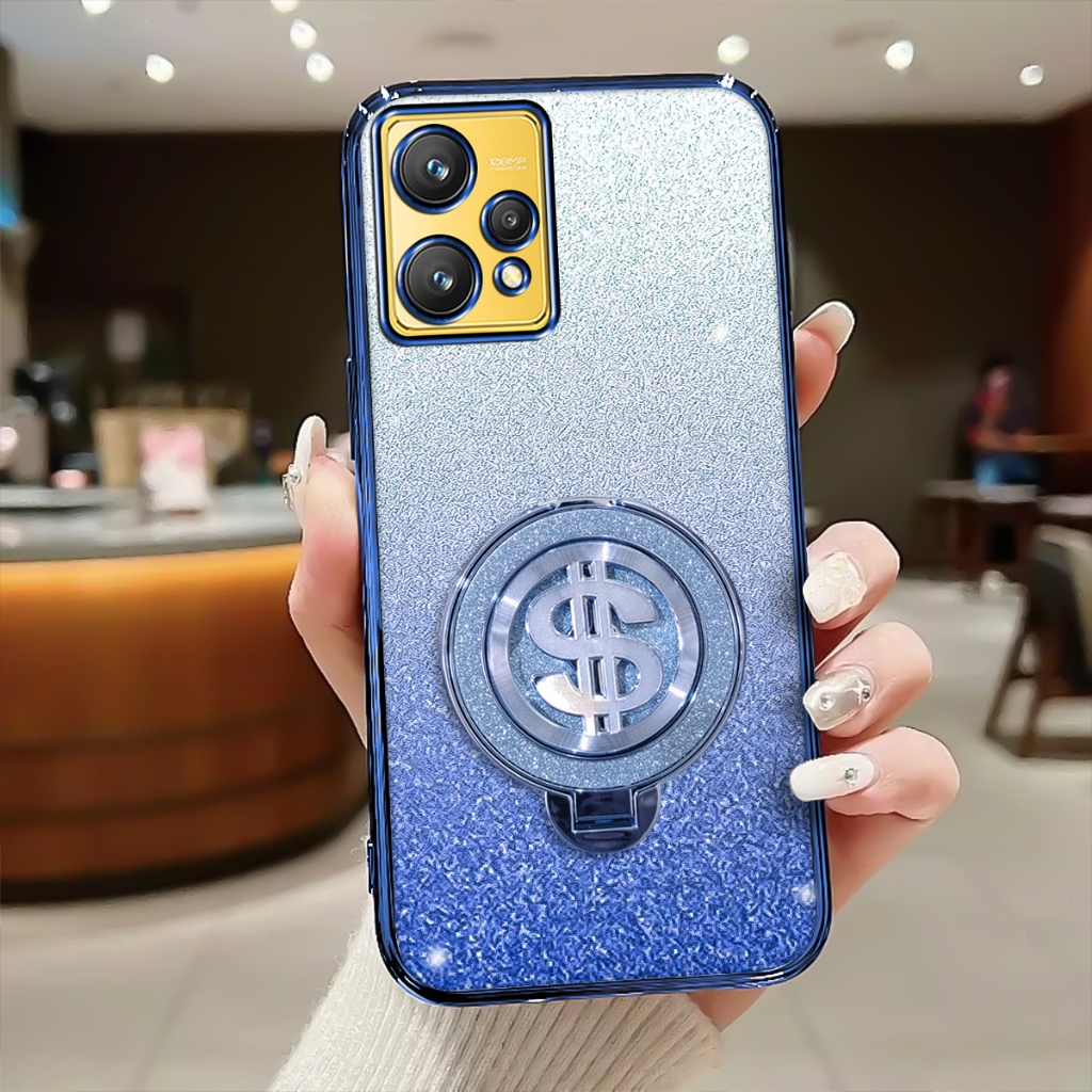 Case Realme 9 4G Softcase With Kick Stand Luxury Silicone Glitter