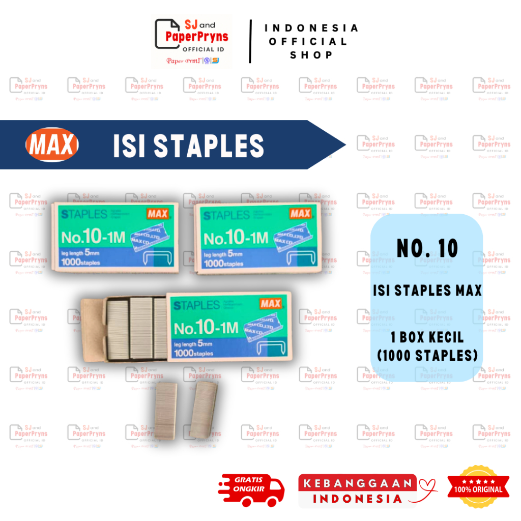 

Isi Staples Max No.10 – 1 Box Kecil (Isi 1000 pcs)