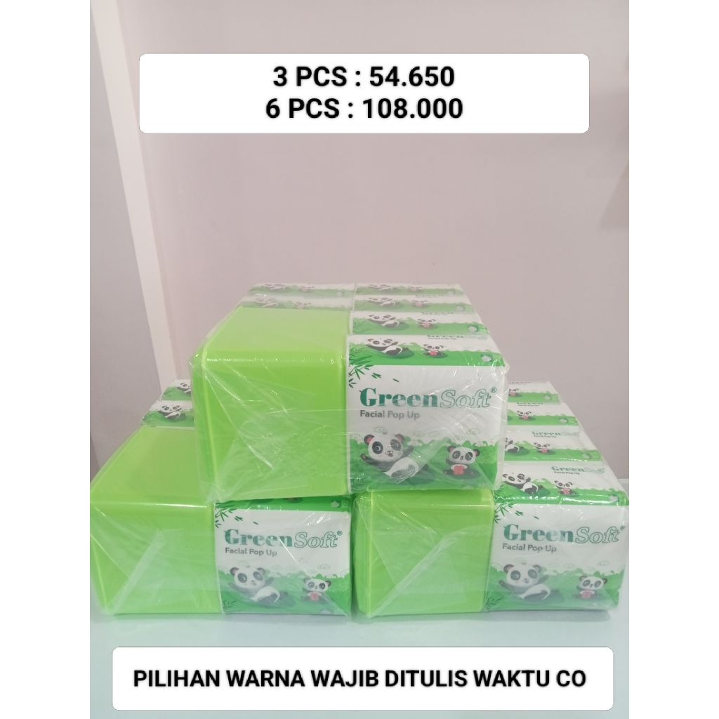 3box Tissue GreenSoft Pop up (free tempat tissue)