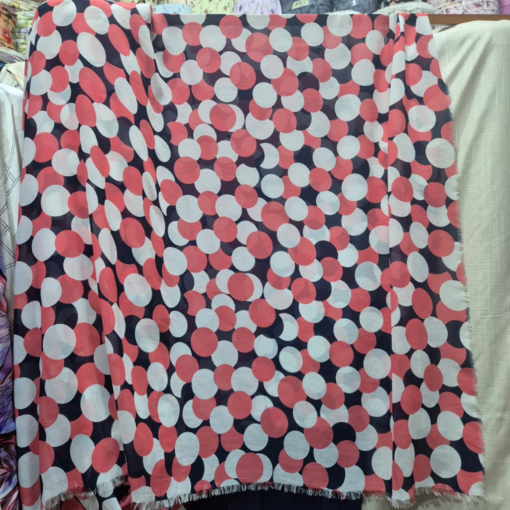 kain ceruty premium motif polkadot besar terbaru (0,5meter)
