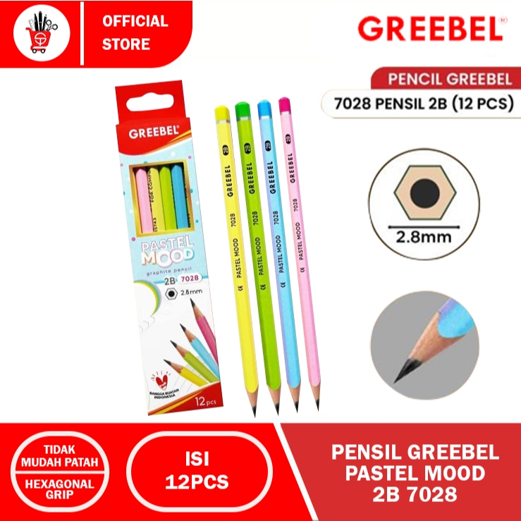 

GRAPHITE PENCIL | PENSIL GREEBEL PASTEL MOOD 2B 7028 (12PCS)