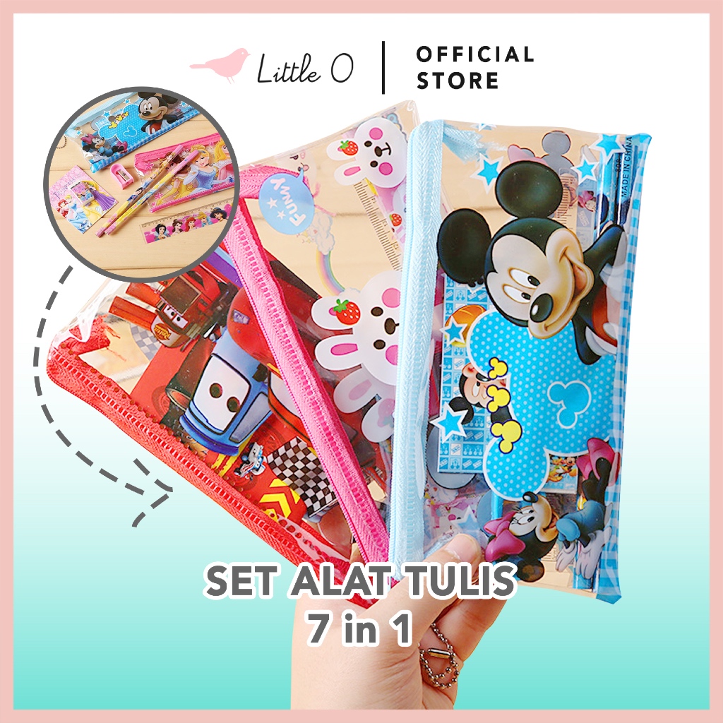 

LITTLE O 7in1 Set Alat Tulis Karakter Lengkap Set Alat Tulis Lucu Alat Stationery