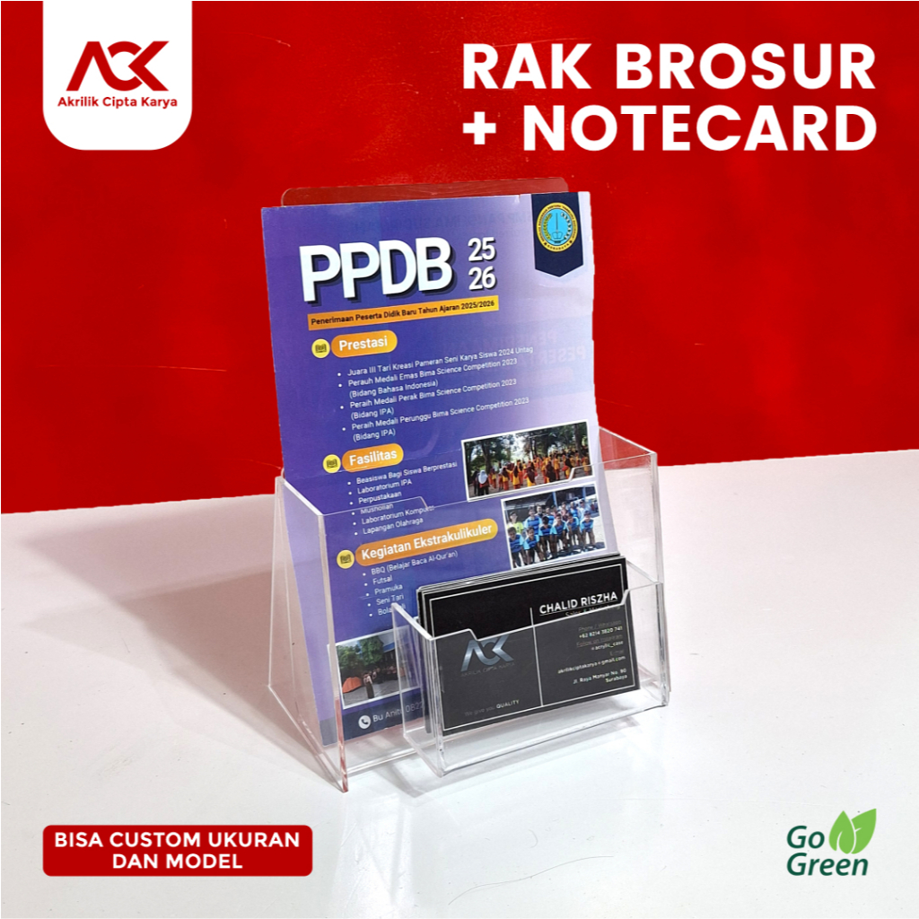 

TEMPAT BROSUR A5 / Rak Brosur A5 / Rak Akrilik / Penyimpanan Brosur / Organizer Kertas