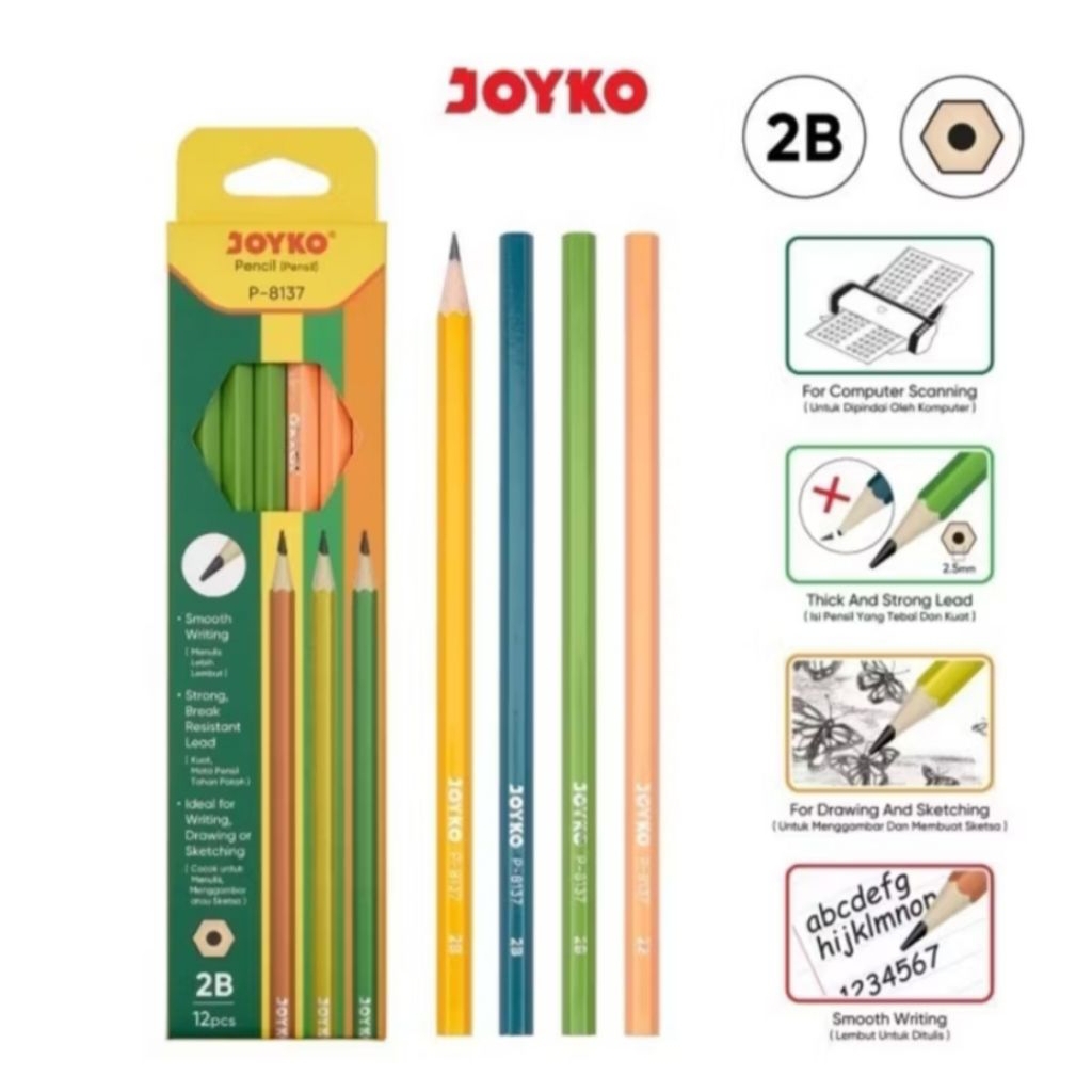 

PENSIL JOYKO 2B P-8137 (12 BIJI)