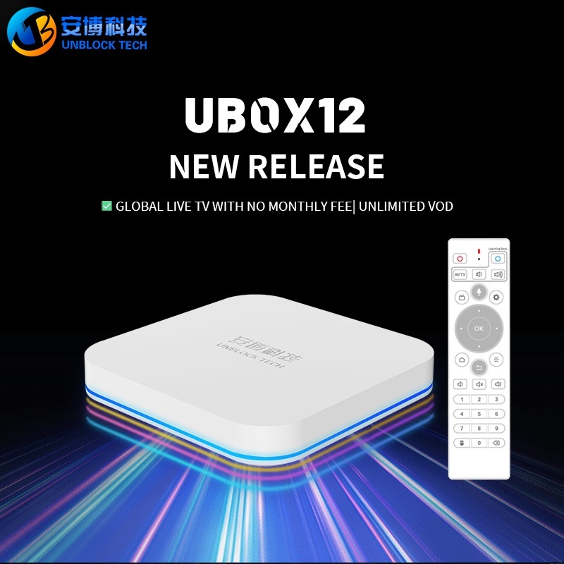 UNBLOCK TECH UBOX 12 PRO MAX - Android 12 TV Box - RAM 4GB ROM 64GB - TV Box Terbaru dengan LIVE TV 