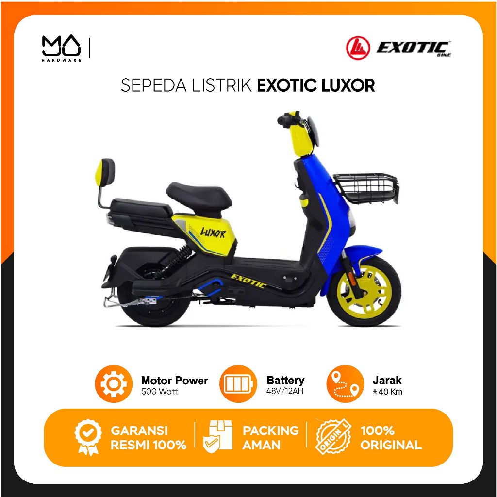 Sepeda Listrik Exotic Luxor 500 Watt Electric Bike - Garansi Resmi