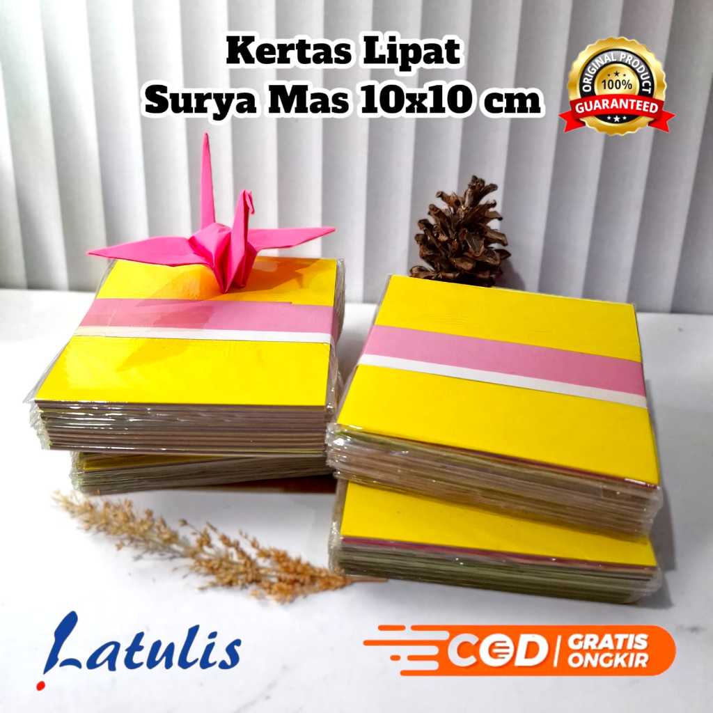 

(10 PACK) Kertas Lipat Origami Surya Mas 10x10 12x12 20x20 Kertas Origami Warna-Warni untuk Kreativitas