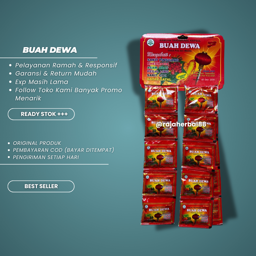 

Buah Dewa Original Kapsul Asam Urat Pegal Linu 20 Sachet