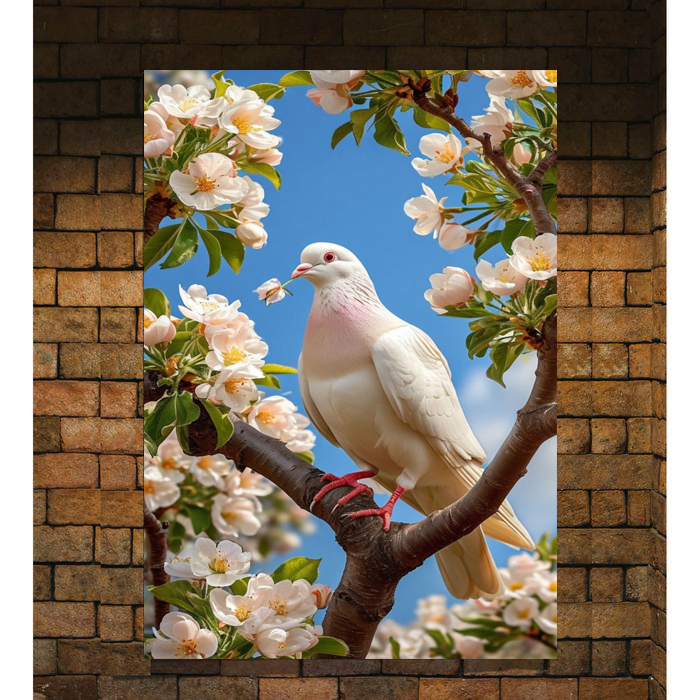 Poster Hewwan, burung sepasang merpati, hiasan, dinding