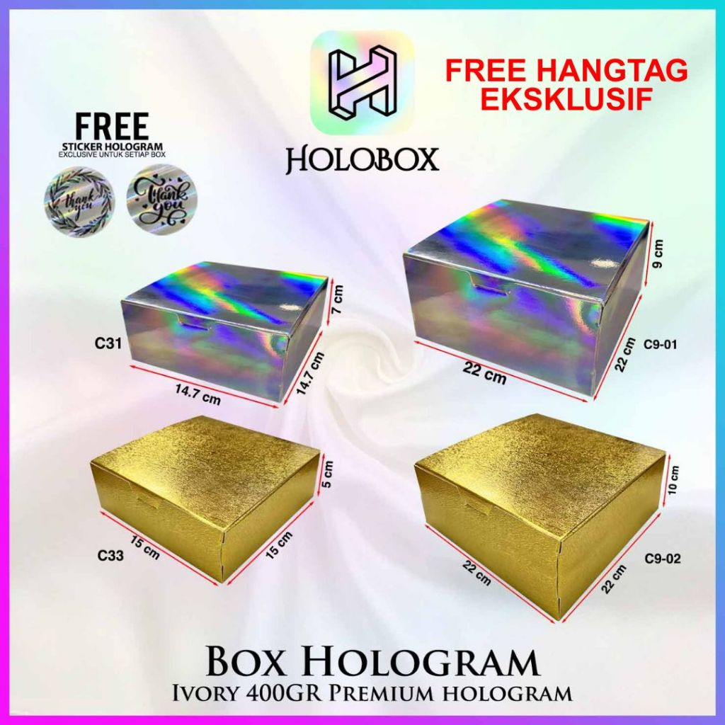 

Kotak Kue / Hologram / Kado / Cake | Dus / Box / Packaging / Serbaguna / Souvenir /C9