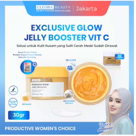 BEAUTY - Cleora Jelly Booster Glow Moisturizer Gel 30gr - Brightening Day & Night Cream for Skin Bar