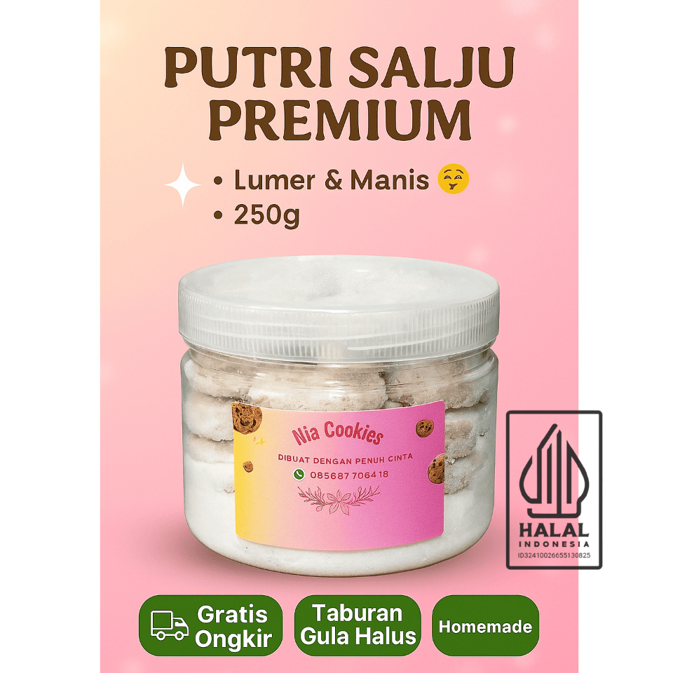 

【COD】Putri Salju Manis Lembut Cocok Hampers & Camilan Keluarga 200g | kue Tradisional Tanpa Pengawet