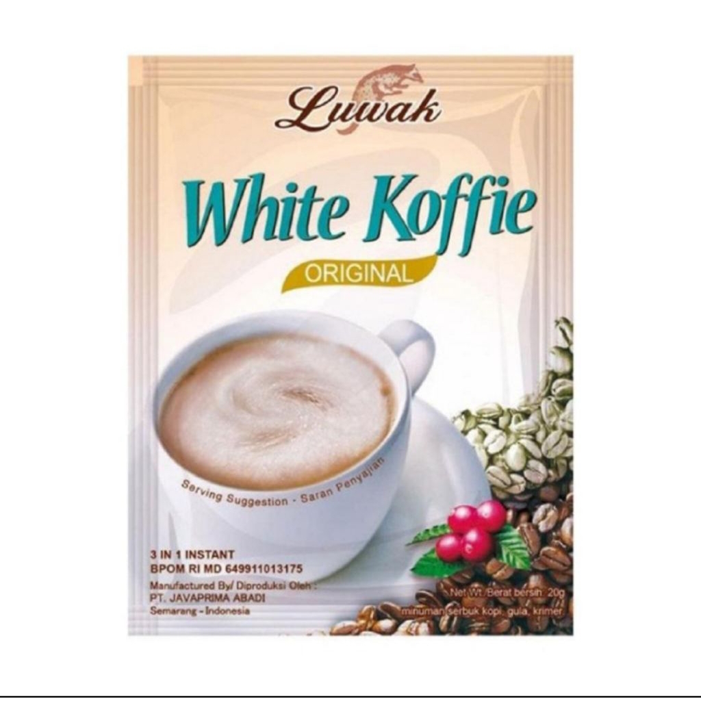 

KOPI LUWAK WHITE COFFEE KEMASAN 1 RENCENG ISI 10