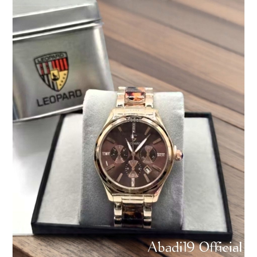 Fashion Wanita Jam Tangan Leopard Original 8092 Rantai Semi keramik Free box