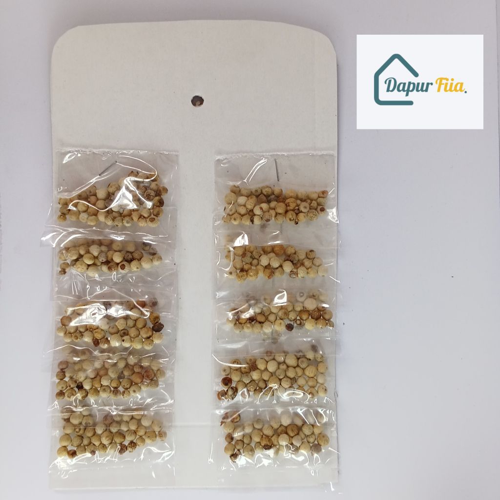 

Lada putih renceng isi 10 / 20 / 5 bungkus / bumbu dapur / rempah / herbal / penyedap